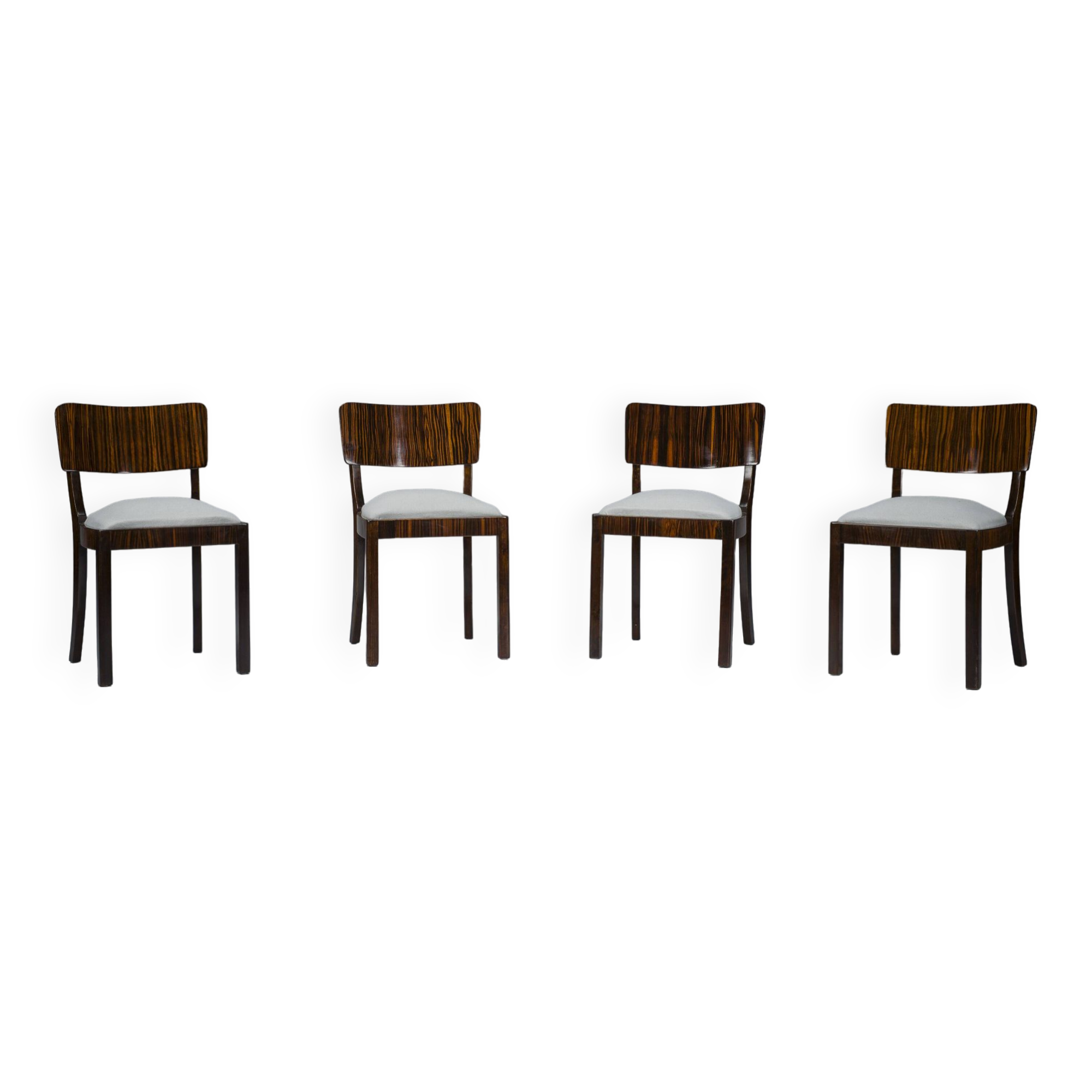Art Deco Makassar dining chairs, 1930s, set of 4
