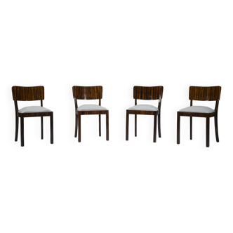 Art Deco Makassar dining chairs, 1930s, set of 4