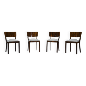 Chaises de salle à manger Art déco en Makassar, années 1930, lot de 4