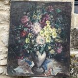 Oil on canvas flowers