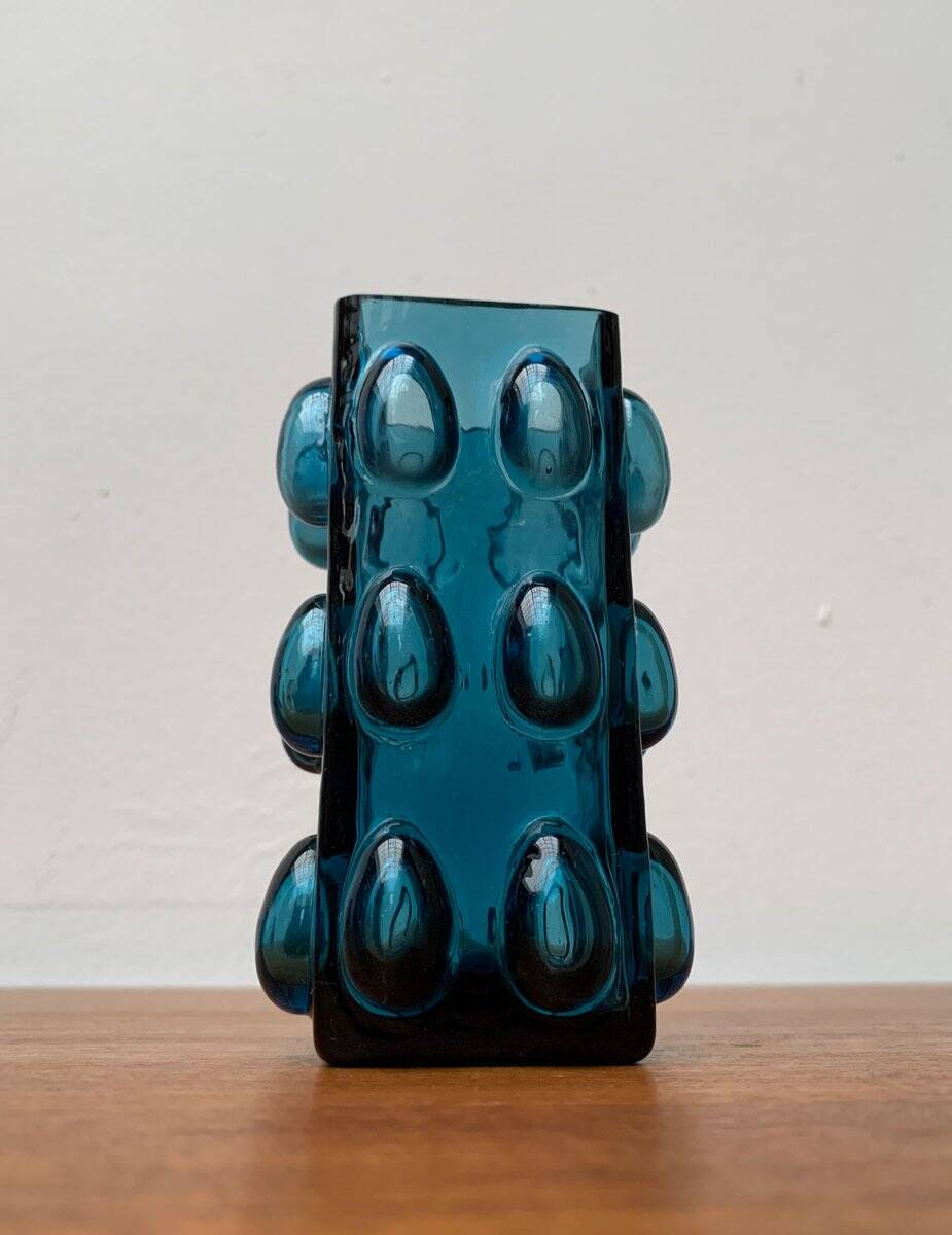 Bubble glass vase from the mid-century Scandinavian space age by Wilhelm Braun-Feldweg for Hirschberg, 1960s.