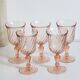 Set of 5 vintage Arcoroc Rosaline foot glasses