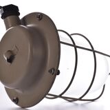 Industrial cage lamp light beige