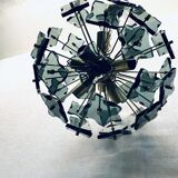 Italian sputnik murano glass smoked glass and metal, 1960s