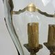 Old lantern with 3 faces, chandelier in gilded bronze and curved glass. Year 60