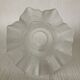 Antique tulip lampshade in white frosted glass with pleated crown