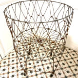 Old vintage foldable laundry basket