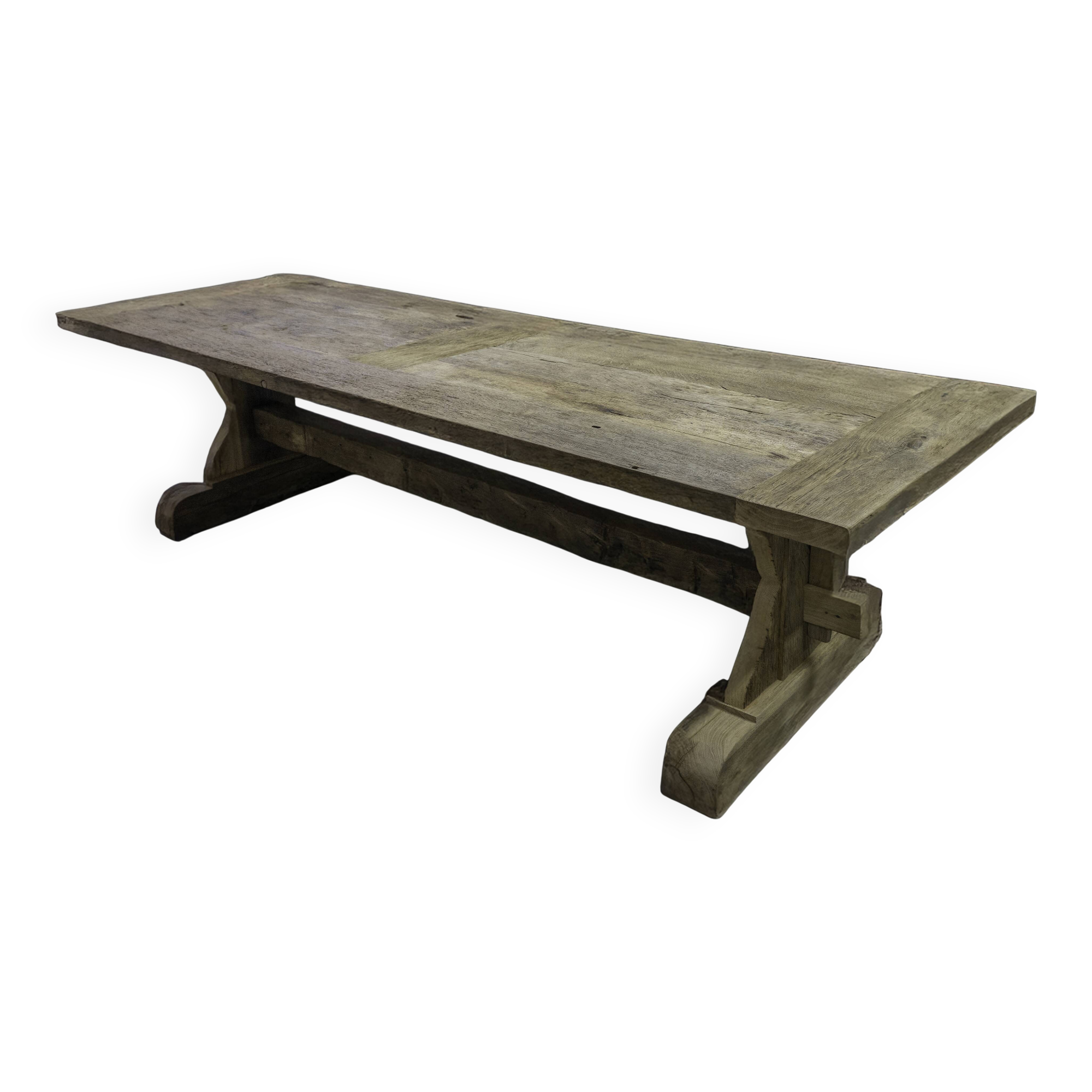 Grande table à manger en chêne massif récupéré, 280 × 100 × 75 cm