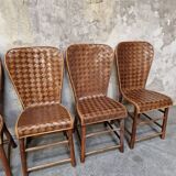 Rare set of 5 chestnut chairs