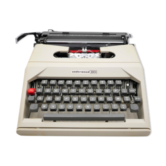 Machine à écrire Underwood 223 beige vintage révisée ruban neuf