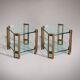Peter Ghyczy side or coffee tables T24 double glass 70s design 45x45x45