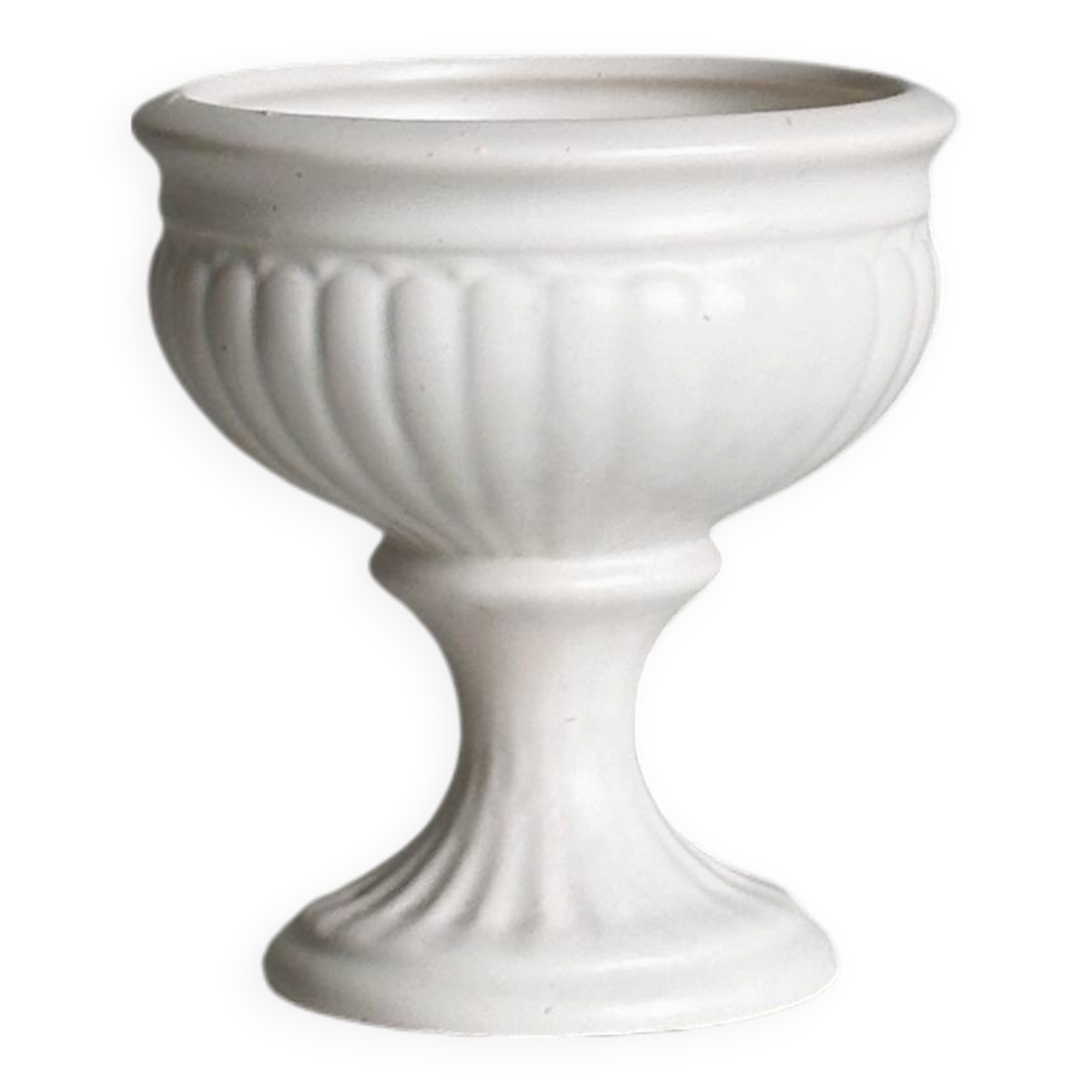 Off-white ceramic footed bowl