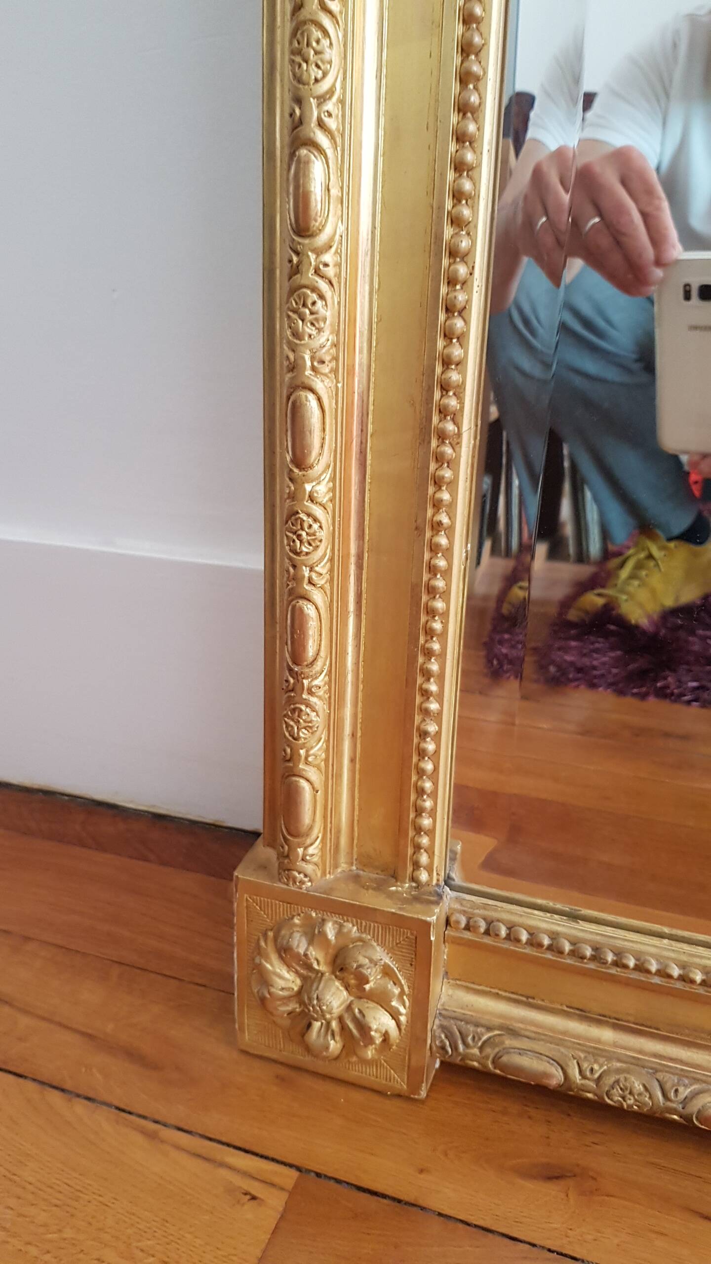 Gilded mirror Louis XVI style 175X93