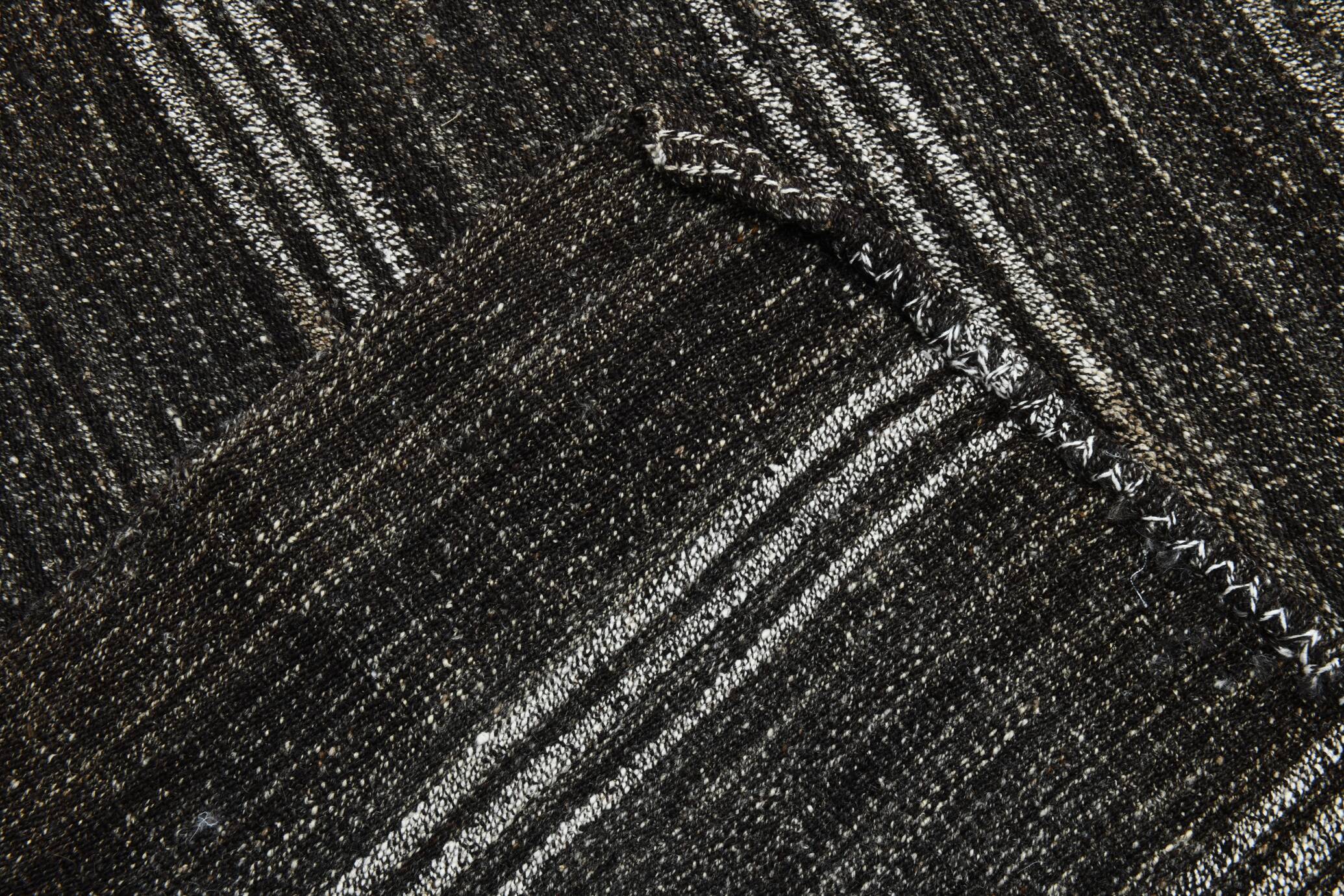 Contemporary Black & Gray Vintage Kilim Rug, 202x244Cm