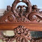 Miroir ancien en bois sculpté 82x48