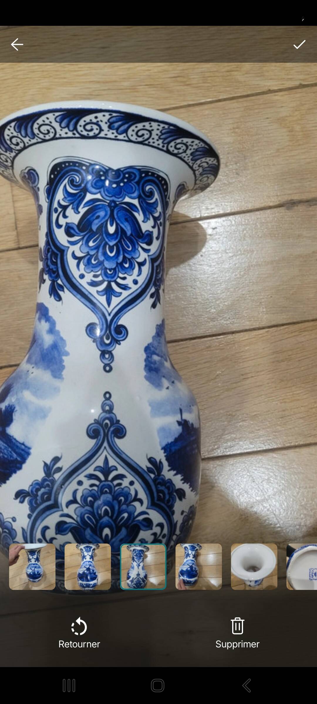 Perfect 30cm Dutch Delft porcelain vase