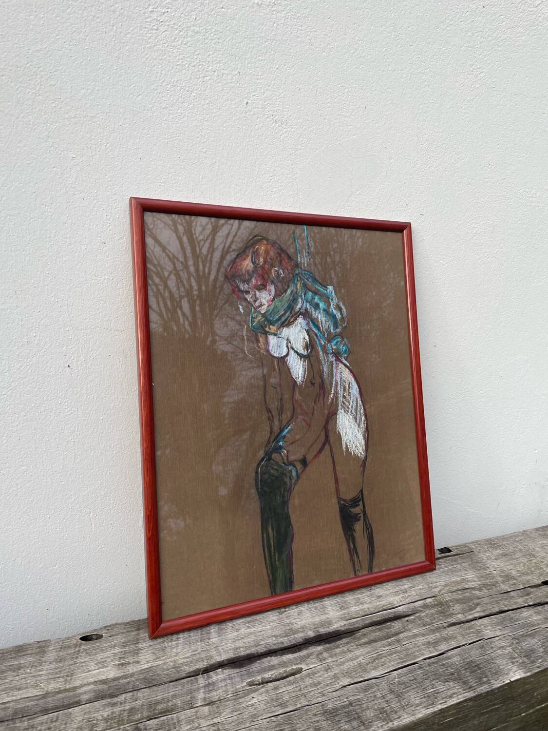 Pastel drawing of a nude