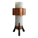 Simple table lamp in copper metal and opal glass, 1960s, Germany