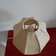 Bedside lamp porcelain and burlap