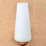 Brass lamp with opaque white opaline, 1950s