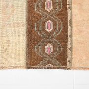 2x6 Turkish Short Brown Handmade Vintage Runner Rug, 64x174Cm