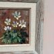 Mid-Century Oil on Panel “Flowers” by Unknown Artist, Vintage & Framed 20 × 23cm