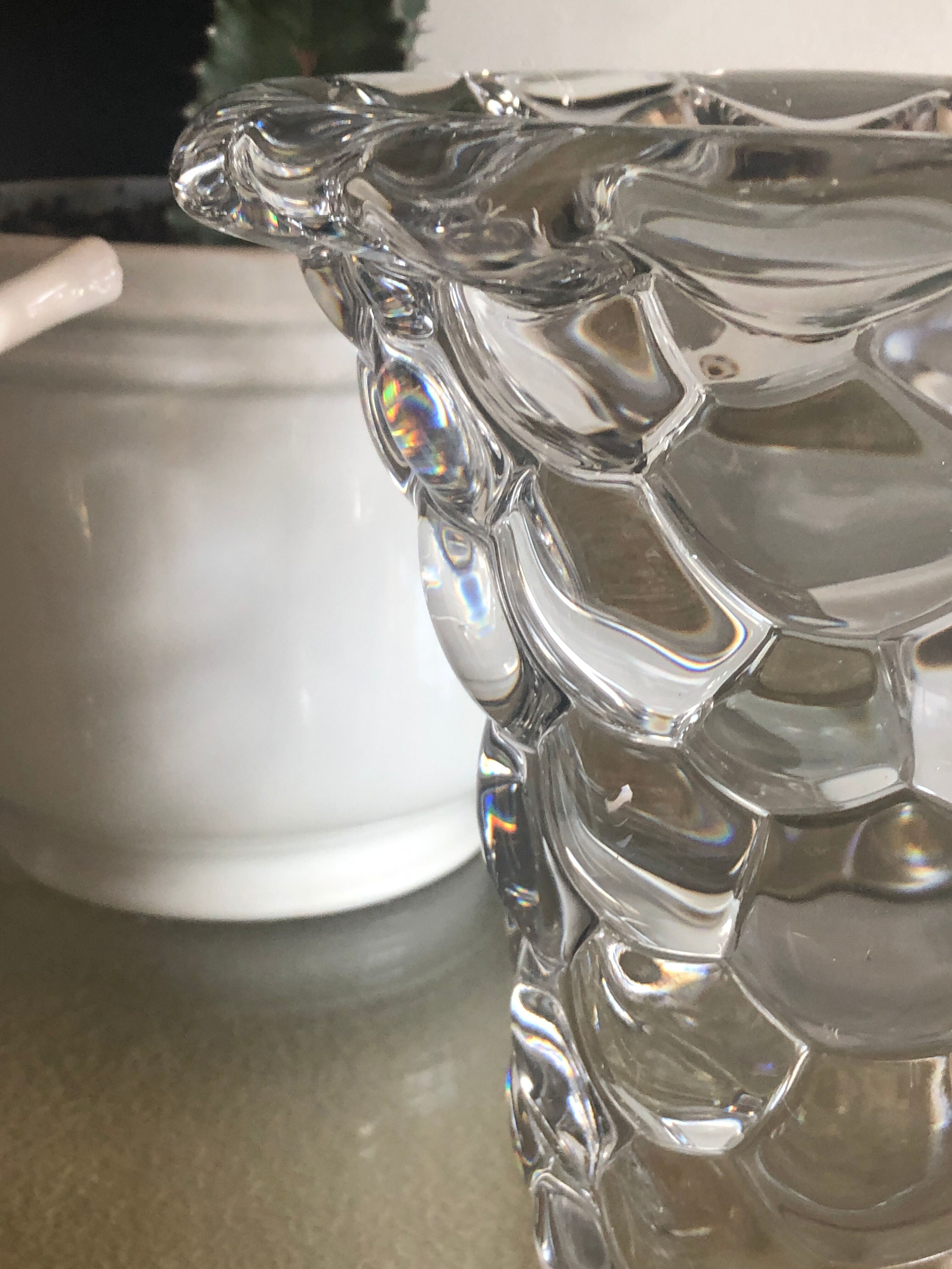 Crystal vase honeycomb Art Deco years 30/40