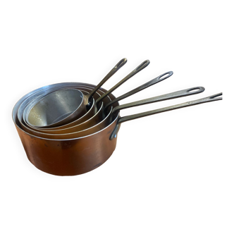 Set of 5 copper pans