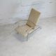 Fauteuil acier tubulaire et cuir "crème", France, circa 1970