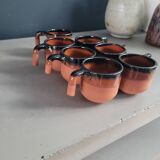 Set of 7 terracotta coffee cups