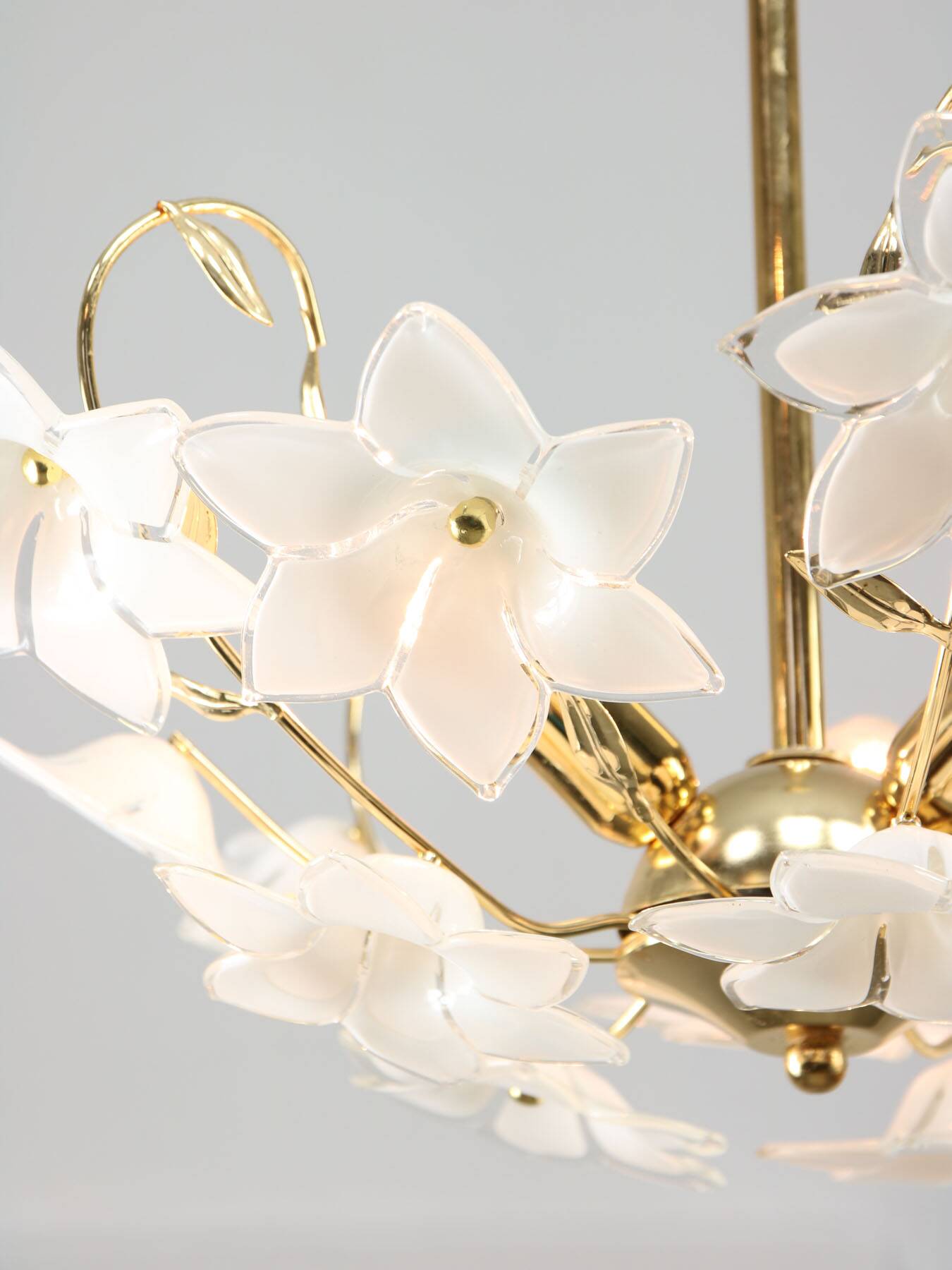 Vintage Italian Murano Glass Flower Chandelier