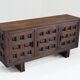 Vintage Brutalist Spanish carved sideboard credenza