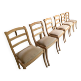 Chaises Louis Philippe barrettes pieds sabres