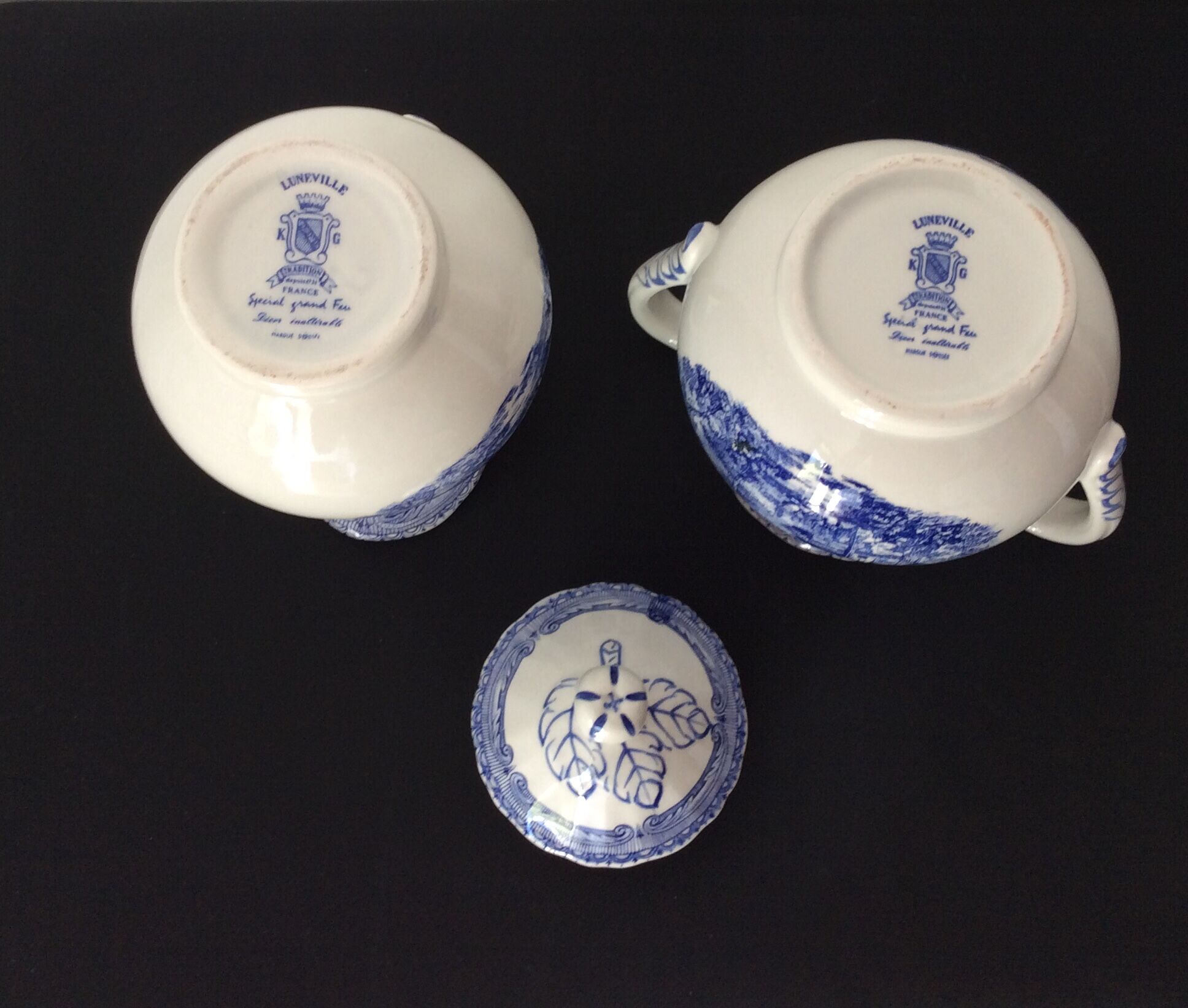 Milk pot and sugar maker KG LUNEVILLE "Tradition" Special Grand Feu (lack coffee maker)