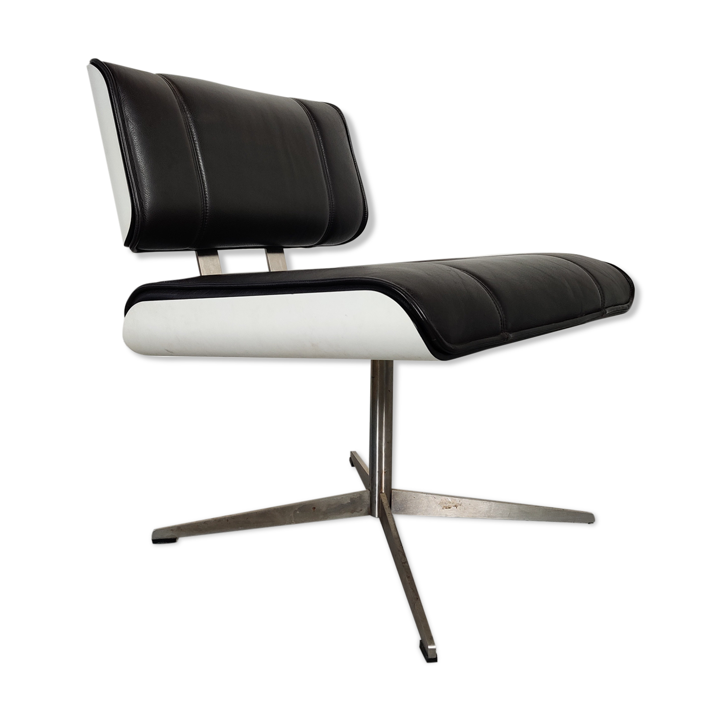 Design leather armchair, 80s/90s