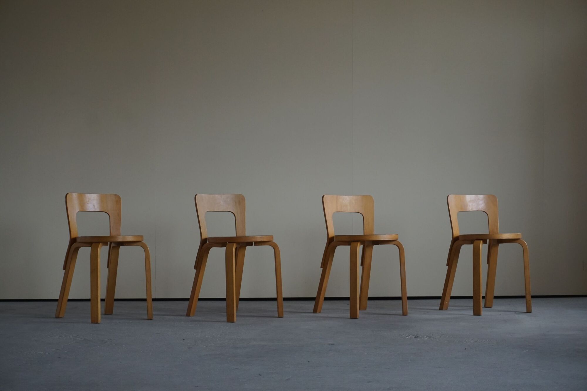 Model 65 dining chairs by Alvar Aalto for Artek, 1950