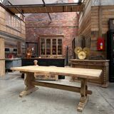 Monastery-style table in oak and elm