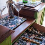 Art Deco Gin Buffet, painted in Farrow and Ball with a William Morris-inspired interior