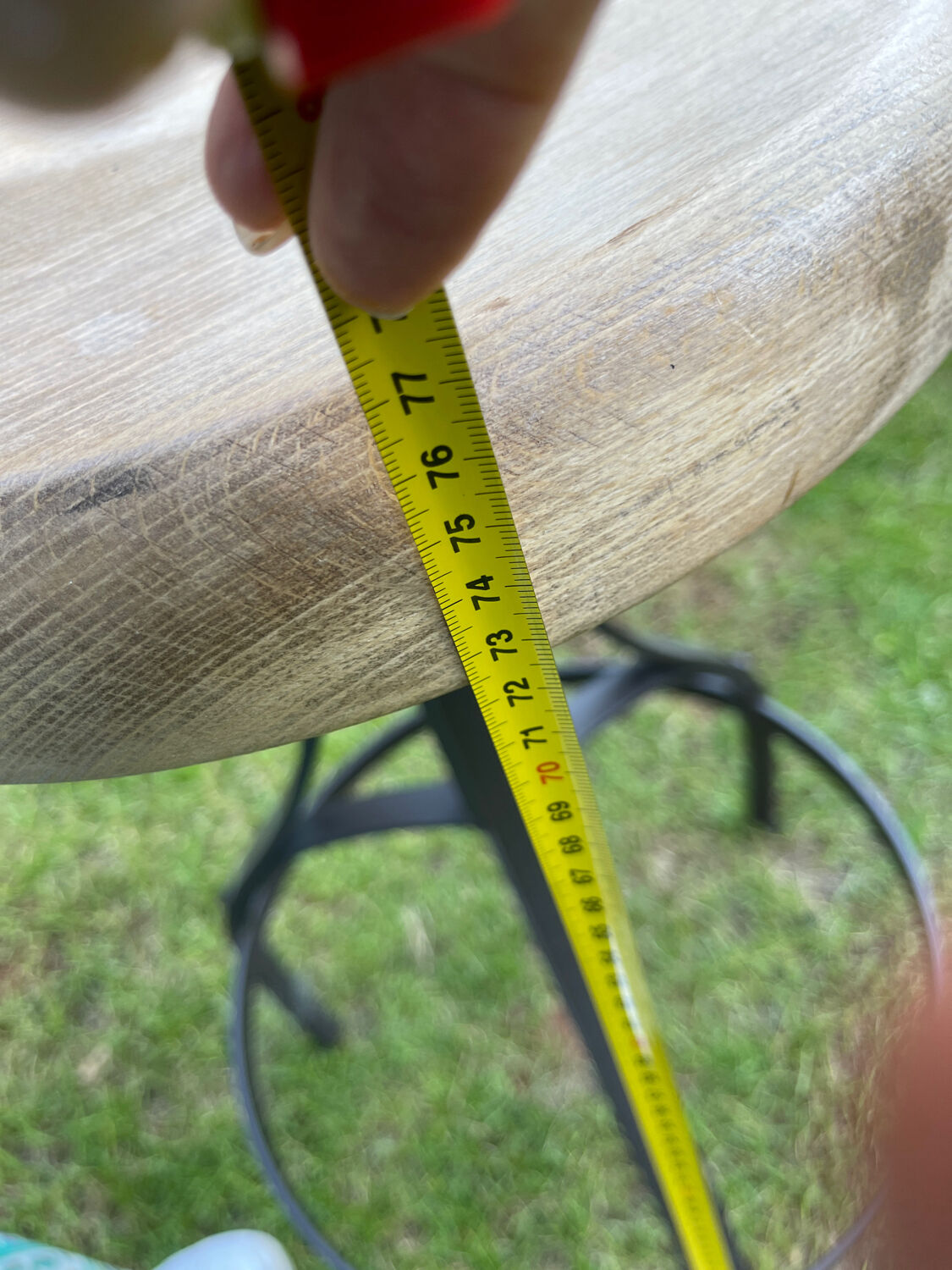 Wood and metal stool