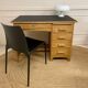 Vintage solid oak, wood and black desk