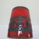Enamelled ceramic pot with wood lid German design 70s
