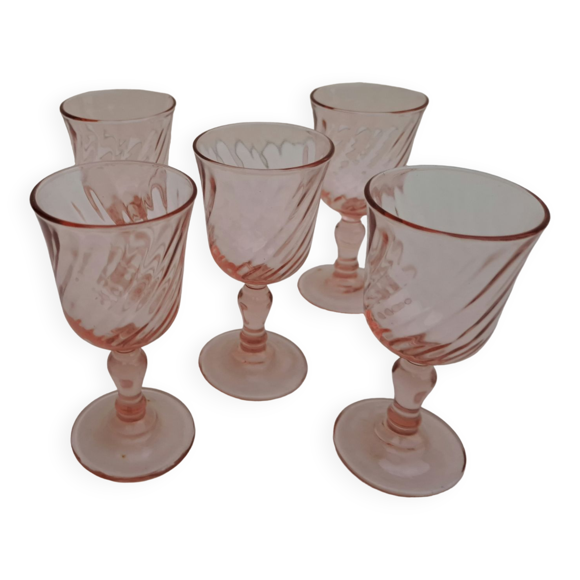 Set de 8 coupelles ramequins petits bols en verre rose rosaline Arcoroc vintage | Selency
