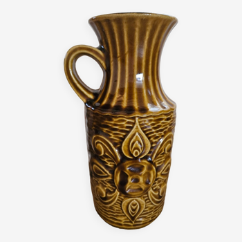 Vase en céramique ocre Bay ( West Germany)