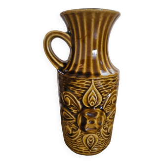 Vase en céramique ocre Bay ( West Germany)