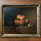 Tableau HST "Nature morte aux pêches" L. DesGuin 1907