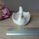Soap holder or swan trinket in vintage iridescent white ceramic, swan sponge holder, jewelry holder