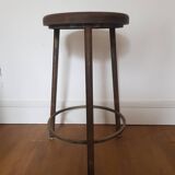 Vintage industrial tripod stool
