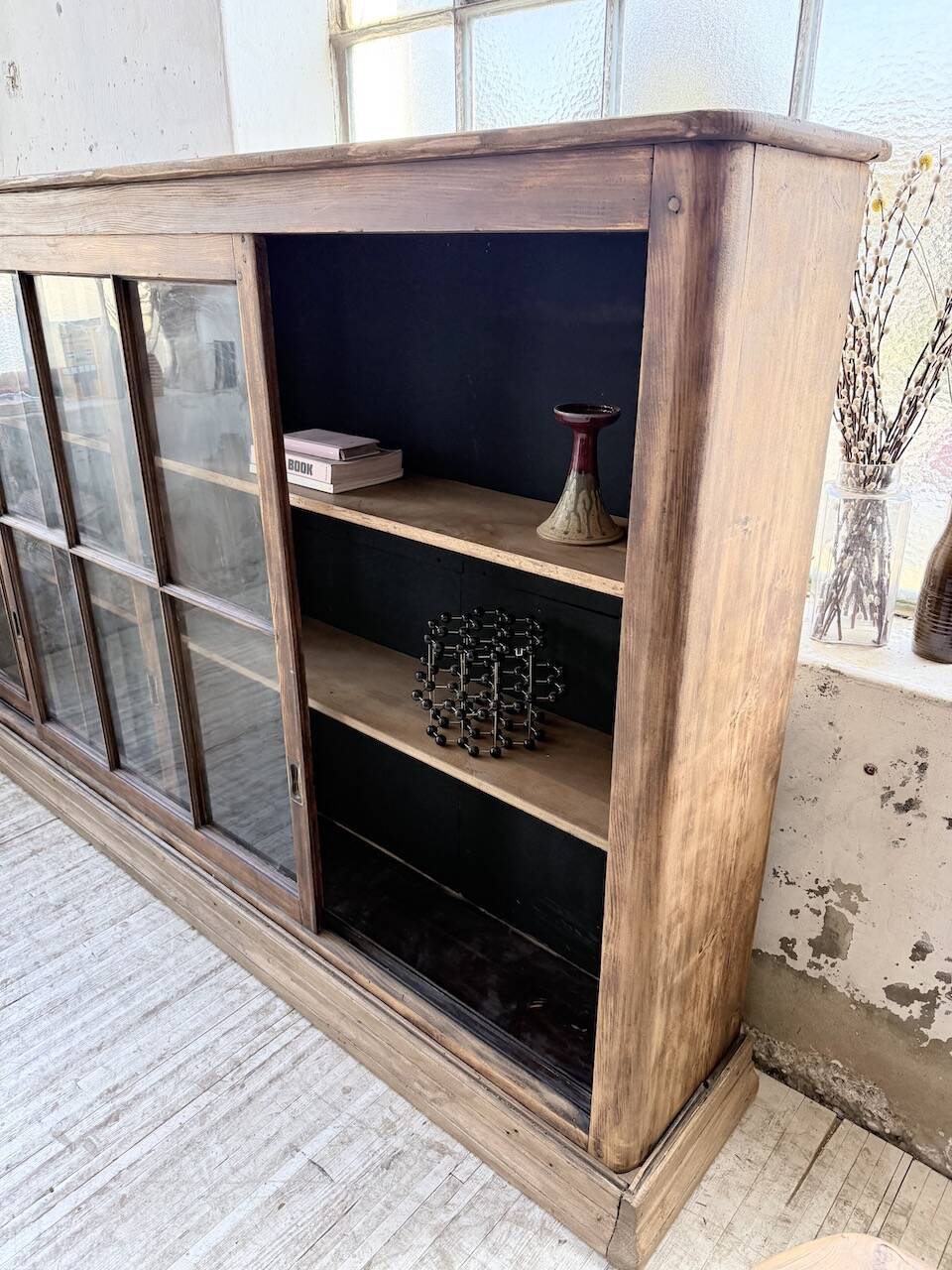 Enfilade meuble de métier XXL portes vitrées