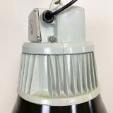 Set of 4 Industrial  Black Enamel Pendant Lamps from Elektrosvit, 1970s