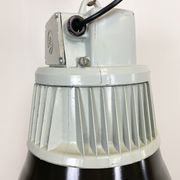 Set of 4 Industrial  Black Enamel Pendant Lamps from Elektrosvit, 1970s